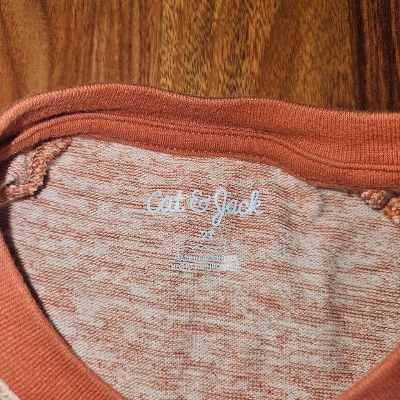 6 for $25 🎃 Cat & Jack Soft Heathered Orange Top Toddler Size 2T - Picture 2 of 4